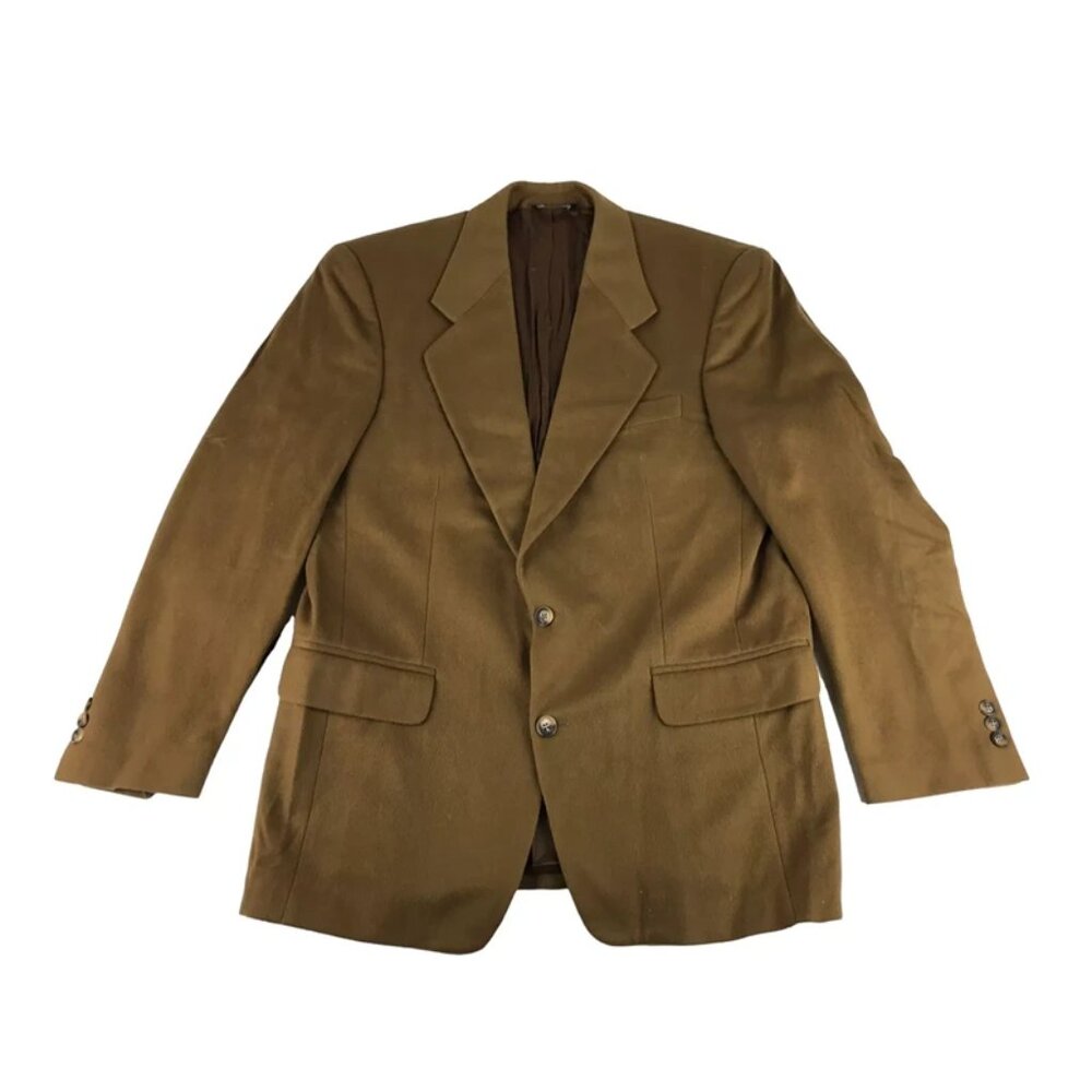 Vito Rufolo Mens Brown Pockets Long Sleeve Notch Collared‎ Blazer Jacket Size L